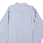 RALPH LAUREN Mens Blue Striped Cotton Blend Shirt XL Classic Button-Down Casual
