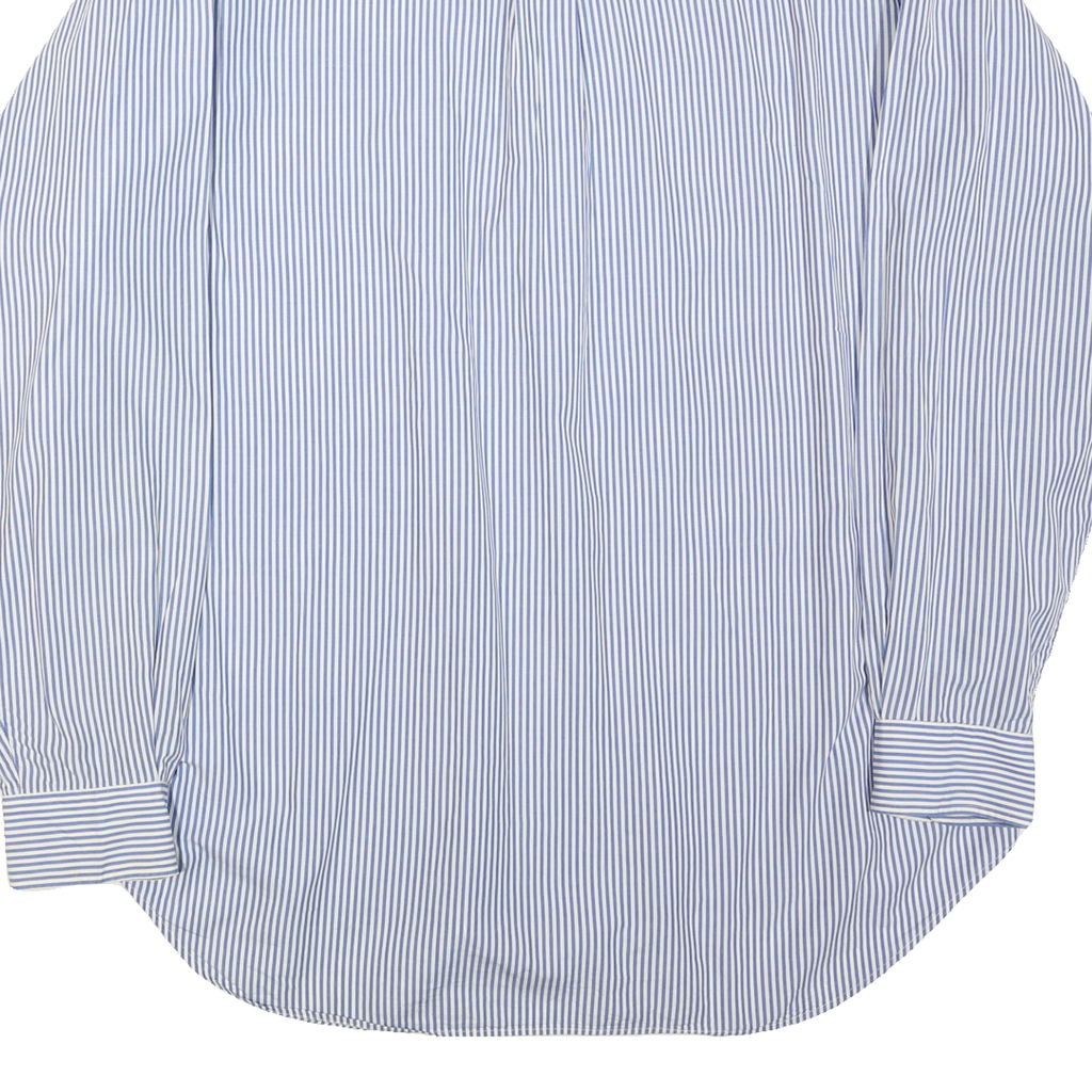 RALPH LAUREN Mens Blue Striped Cotton Blend Shirt XL Classic Button-Down Casual