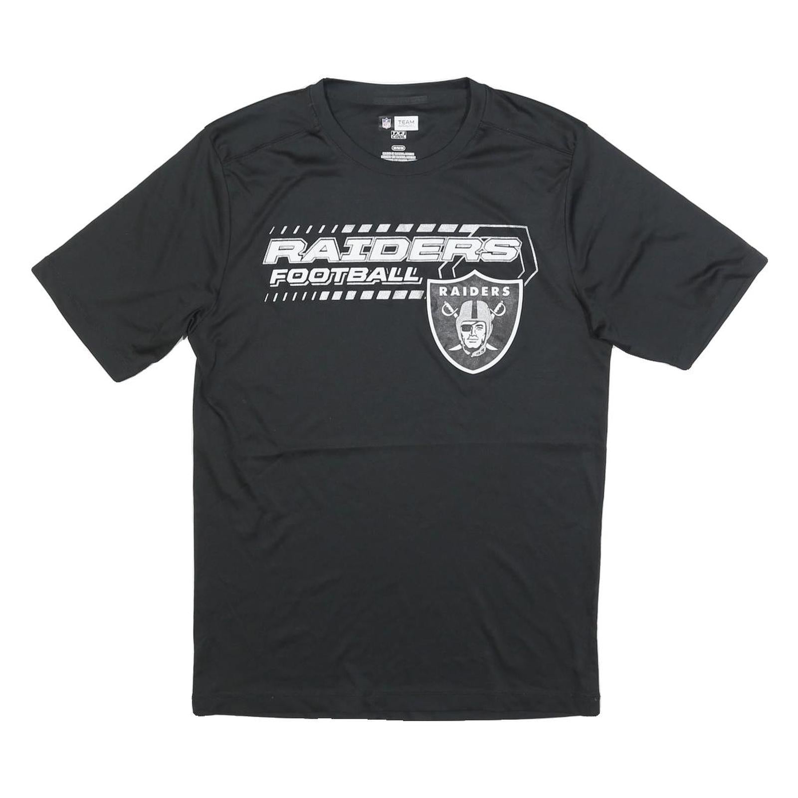 NFL Mens Black Raiders Football Graphic T-Shirt M Short Sleeve Crew Neck