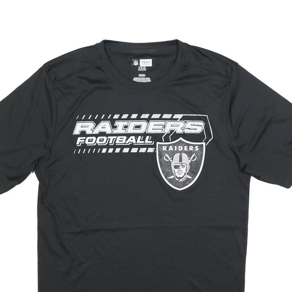 NFL Mens Black Raiders Football Graphic T-Shirt M Short Sleeve Crew Neck
