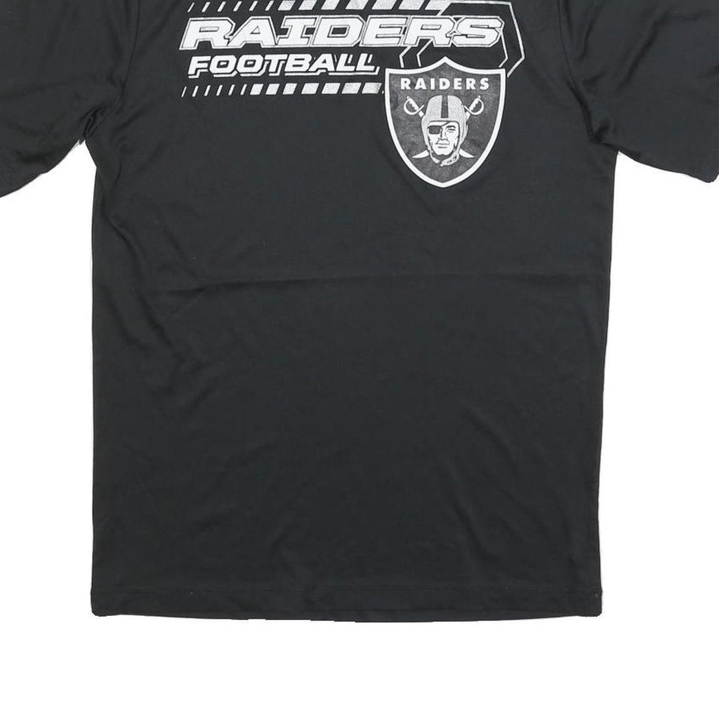 NFL Mens Black Raiders Football Graphic T-Shirt M Short Sleeve Crew Neck