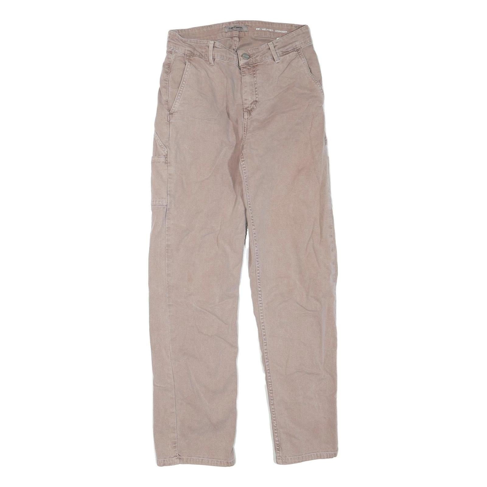 CARHARTT Mens Regular Fit Beige Jeans Denim W28 L30 Workwear Straight Cotton