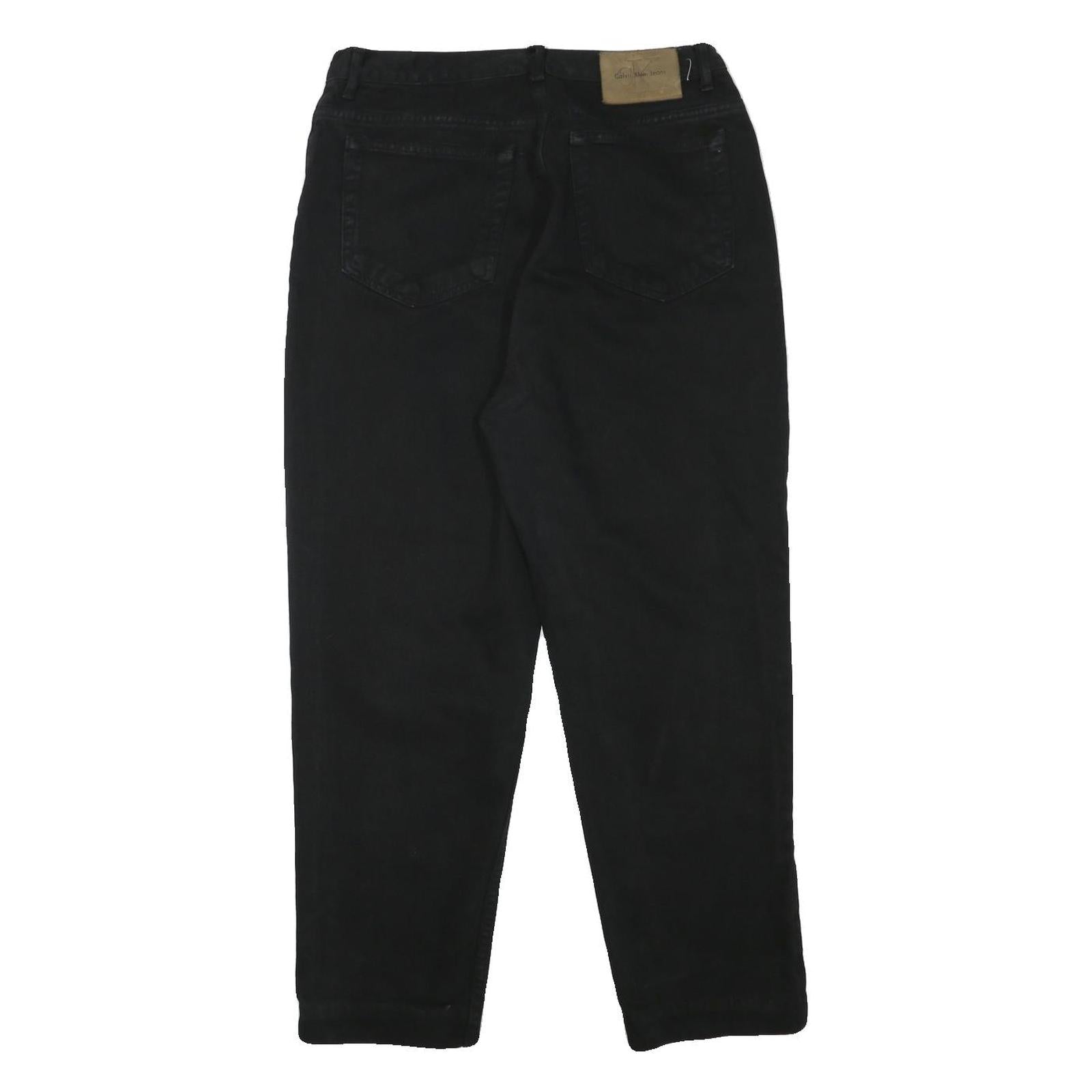 CALVIN KLEIN JEANS Mens Black Relaxed Straight Denim W32 L27 Casual Zip