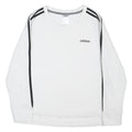 ADIDAS Womens White & Black Sweatshirt Crew Neck M Cotton Blend Casual