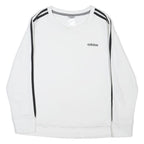 ADIDAS Womens White & Black Sweatshirt Crew Neck M Cotton Blend Casual