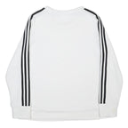 ADIDAS Womens White & Black Sweatshirt Crew Neck M Cotton Blend Casual