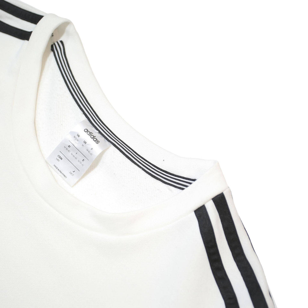 ADIDAS Womens White & Black Sweatshirt Crew Neck M Cotton Blend Casual