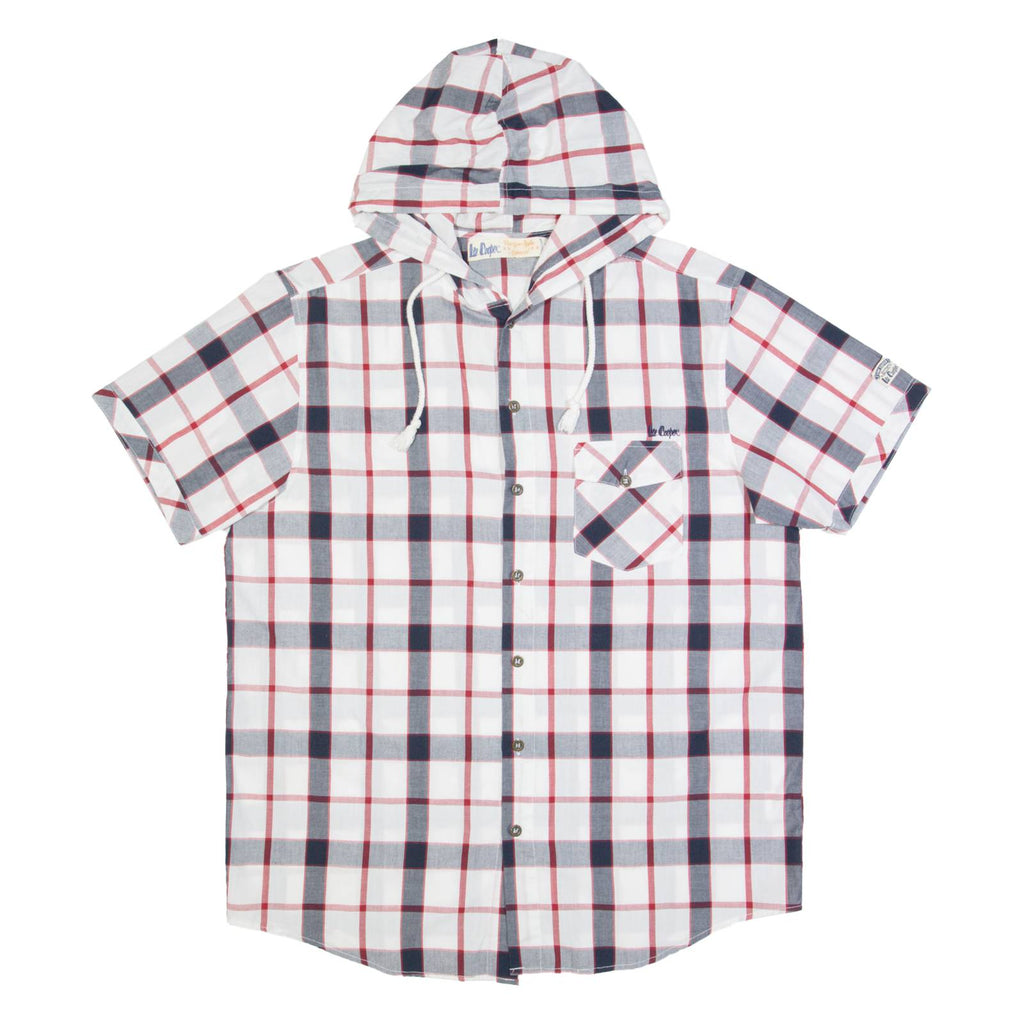 LEE COOPER Check Lightweight Mens White Hoodie XL