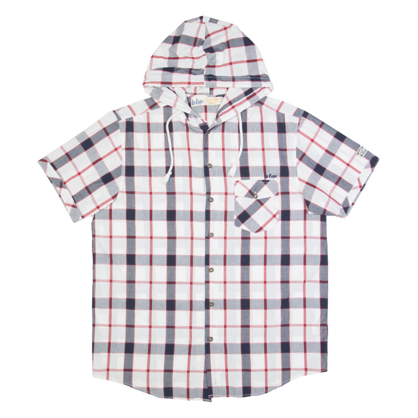 LEE COOPER Check Lightweight Mens White Hoodie XL