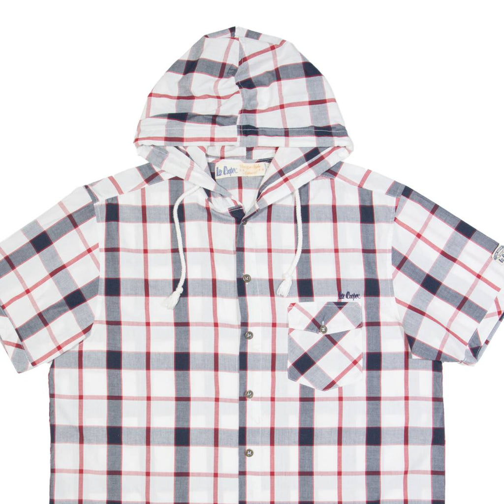 LEE COOPER Check Lightweight Mens White Hoodie XL