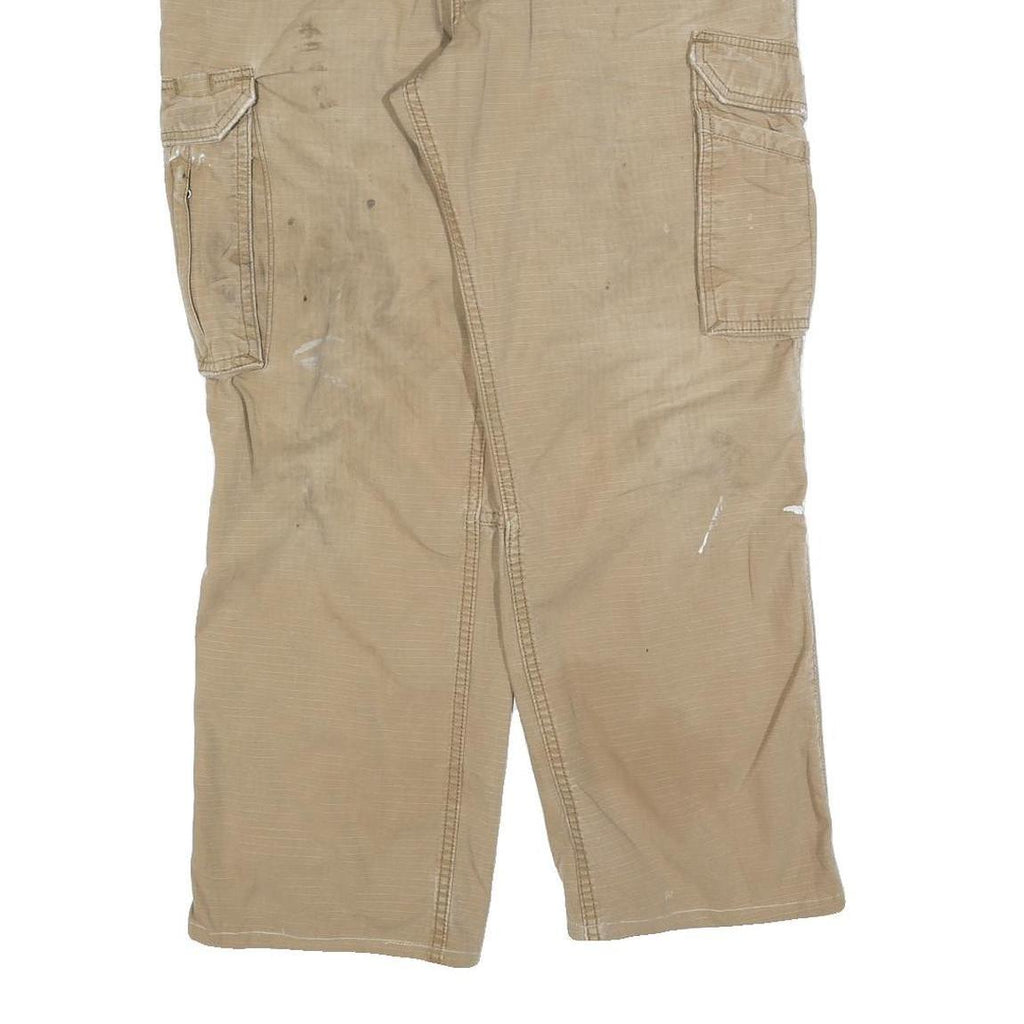 CARHARTT Mens Cotton Blend Beige Regular Fit Straight Leg Trousers W38 L29