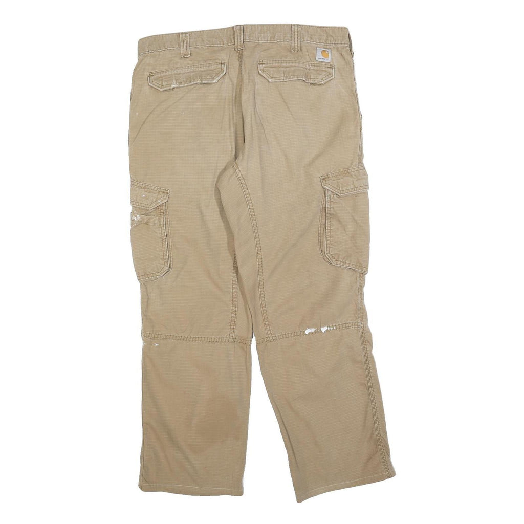 CARHARTT Mens Cotton Blend Beige Regular Fit Straight Leg Trousers W38 L29