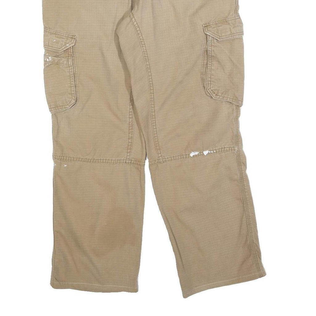 CARHARTT Mens Cotton Blend Beige Regular Fit Straight Leg Trousers W38 L29