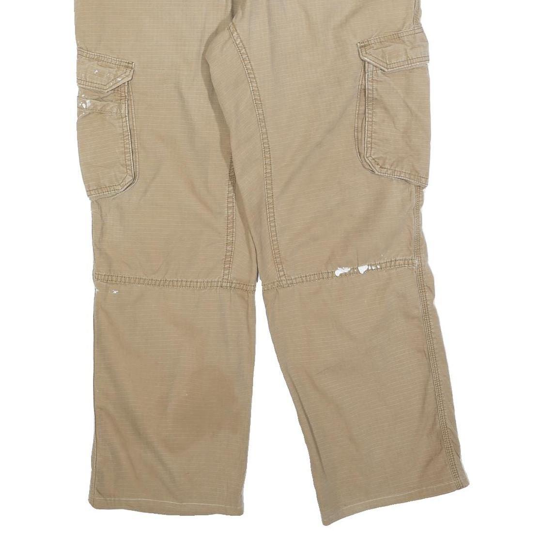 CARHARTT Mens Cotton Blend Beige Regular Fit Straight Leg Trousers W38 L29