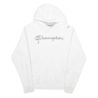 CHAMPION Mens White Hoodie M Classic Pullover Cotton Blend Drawstring Hood