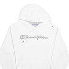 CHAMPION Mens White Hoodie M Classic Pullover Cotton Blend Drawstring Hood