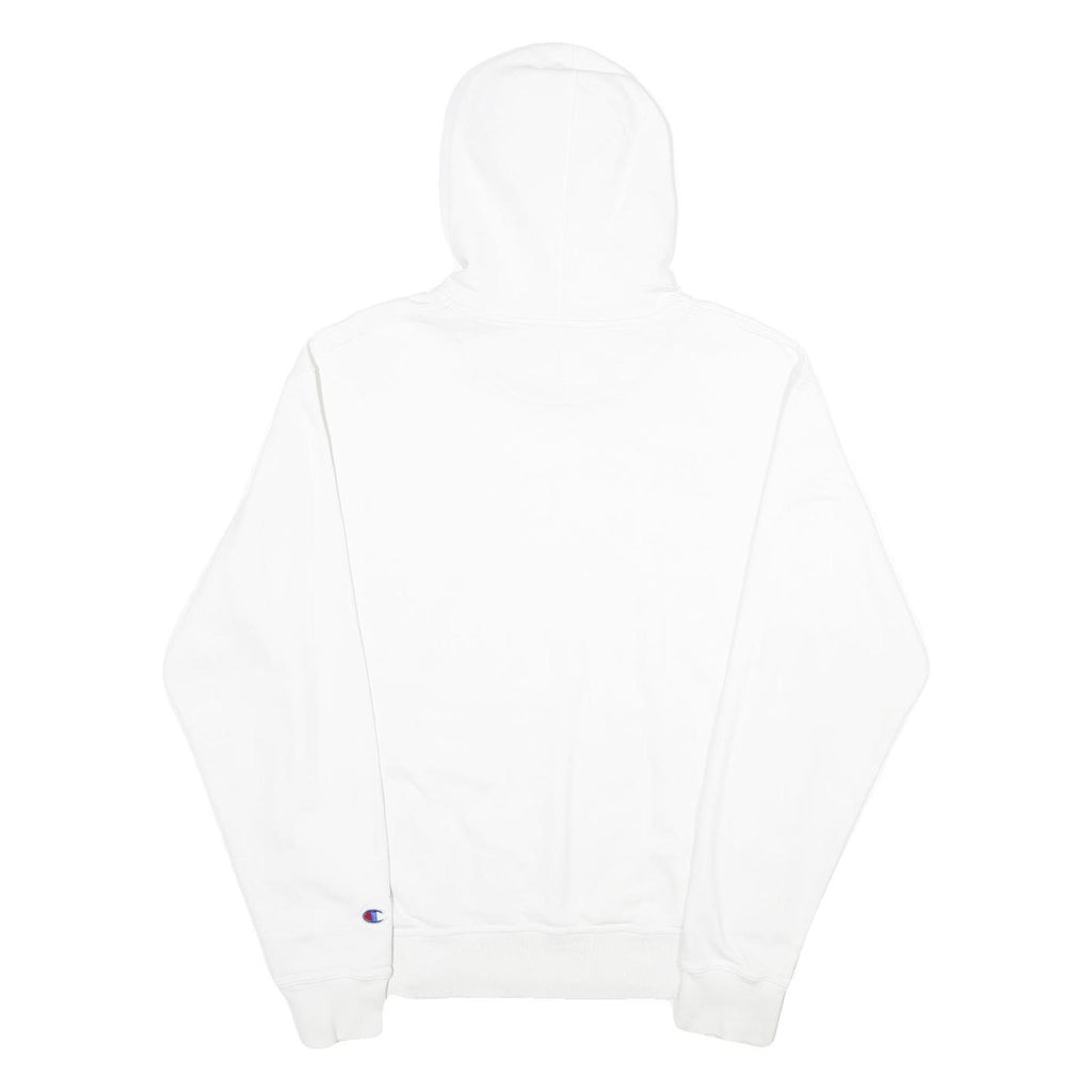 CHAMPION Mens White Hoodie M Classic Pullover Cotton Blend Drawstring Hood