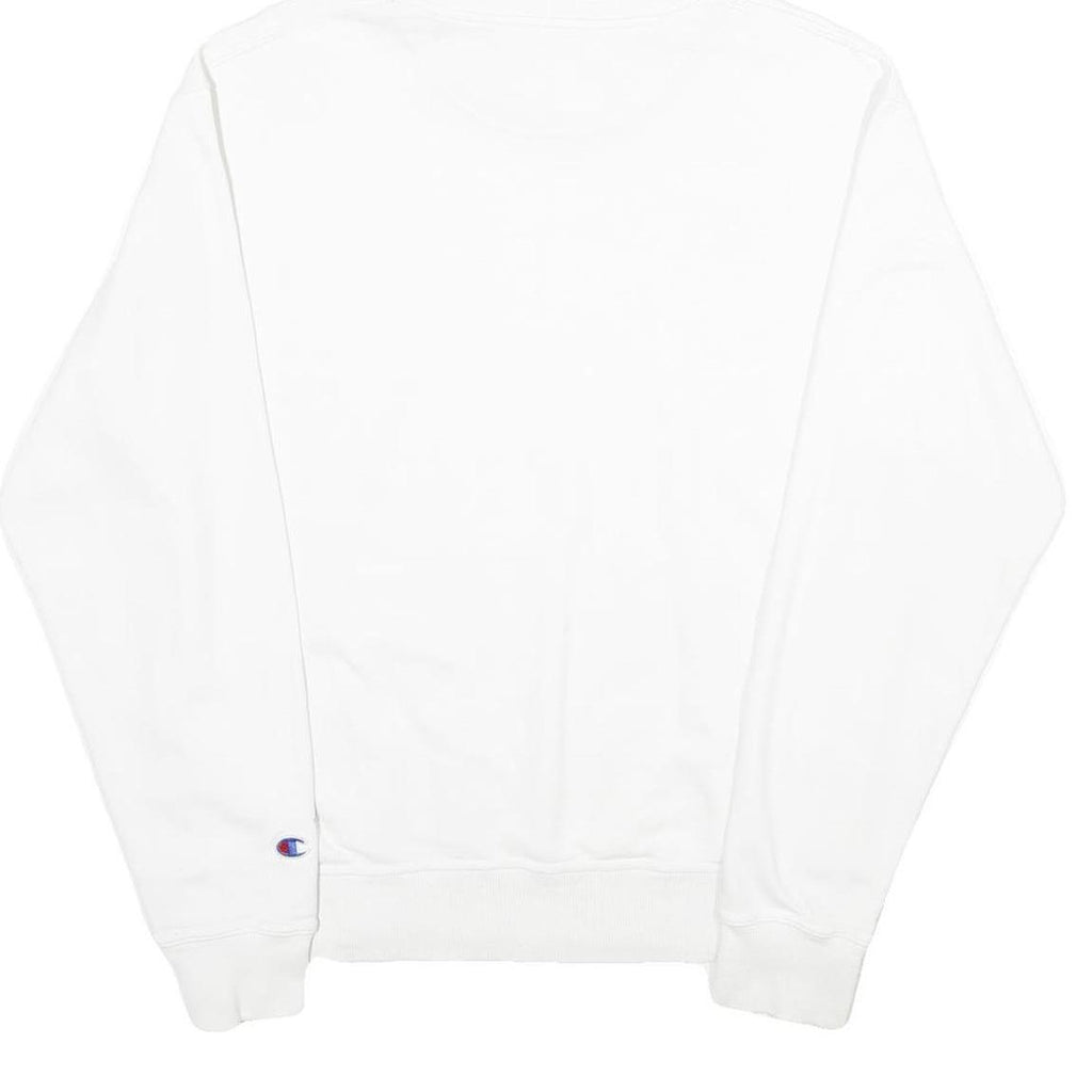 CHAMPION Mens White Hoodie M Classic Pullover Cotton Blend Drawstring Hood