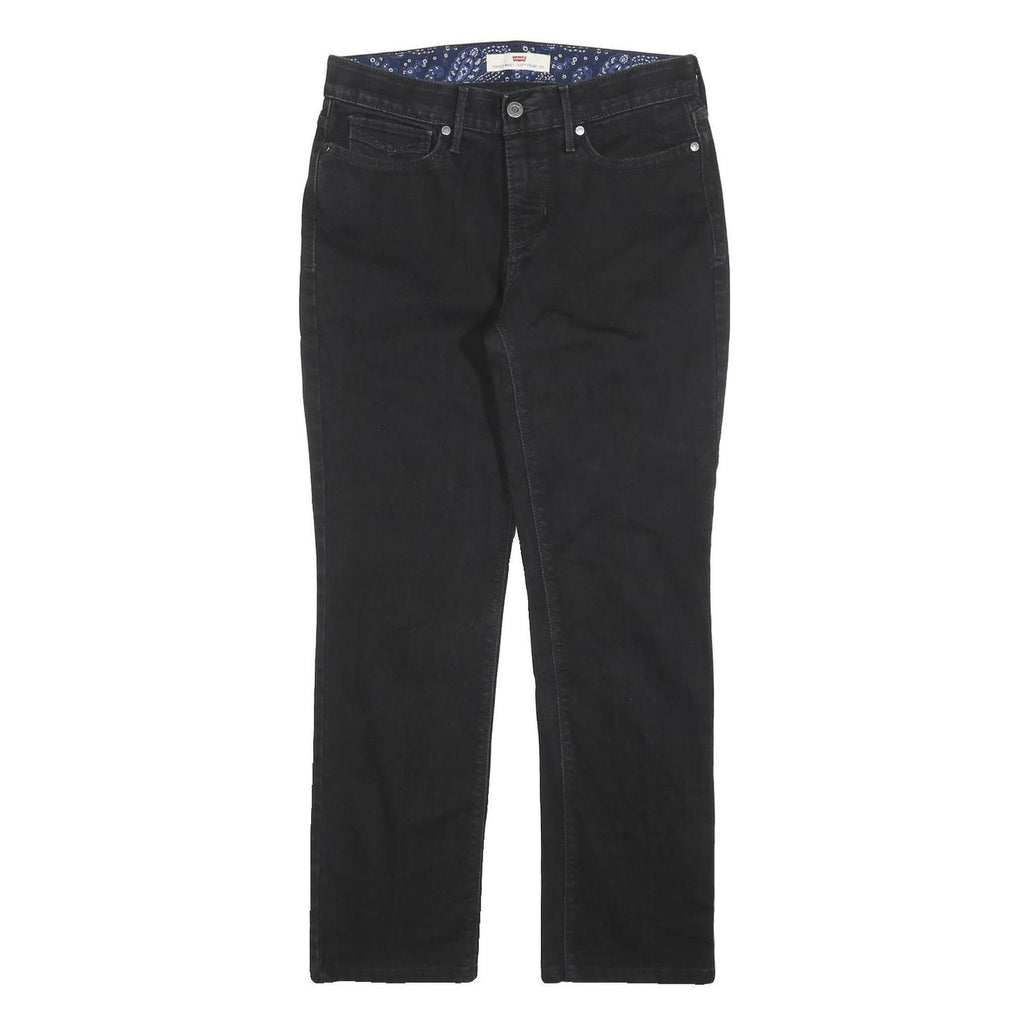 LEVI'S 525 Womens Jeans Black Regular Straight Denim W30 L29 Stylish Classic Zip