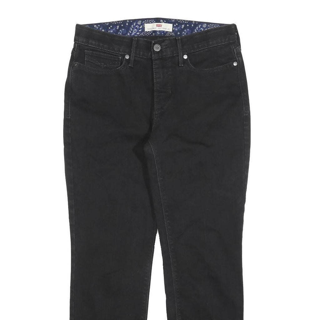 LEVI'S 525 Womens Jeans Black Regular Straight Denim W30 L29 Stylish Classic Zip