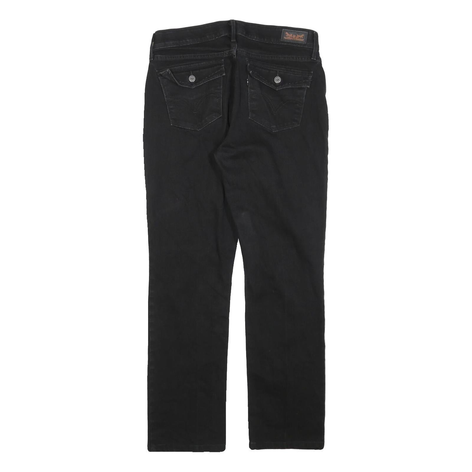 LEVI'S 525 Womens Jeans Black Regular Straight Denim W30 L29 Stylish Classic Zip