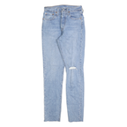LEVI'S 501S Womens Jeans Blue Slim Skinny Denim Light W24 L30 Distressed