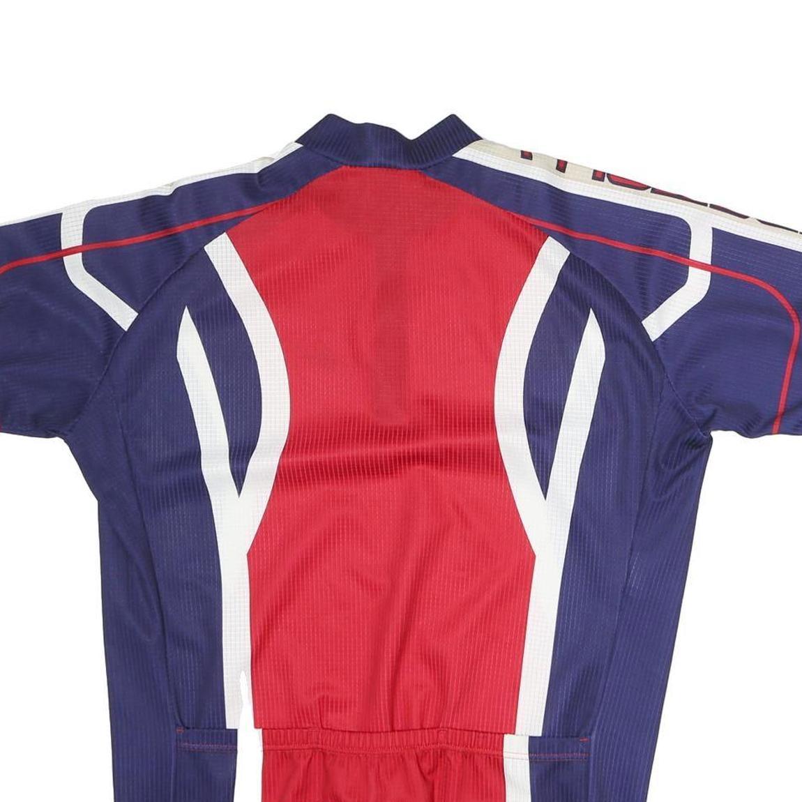 CATELLI Mens Red & Blue Cycling Jersey 2XL Short Sleeve 1/4 Zip Athletic