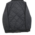 ADIDAS Womens Black Quilted Hooded Jacket UK 16 Polyester Blend Zip Casual