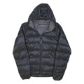 JACK WOLFSKIN Womens Black Down Hooded Jacket M Shiny Lightweight Puffer Warm