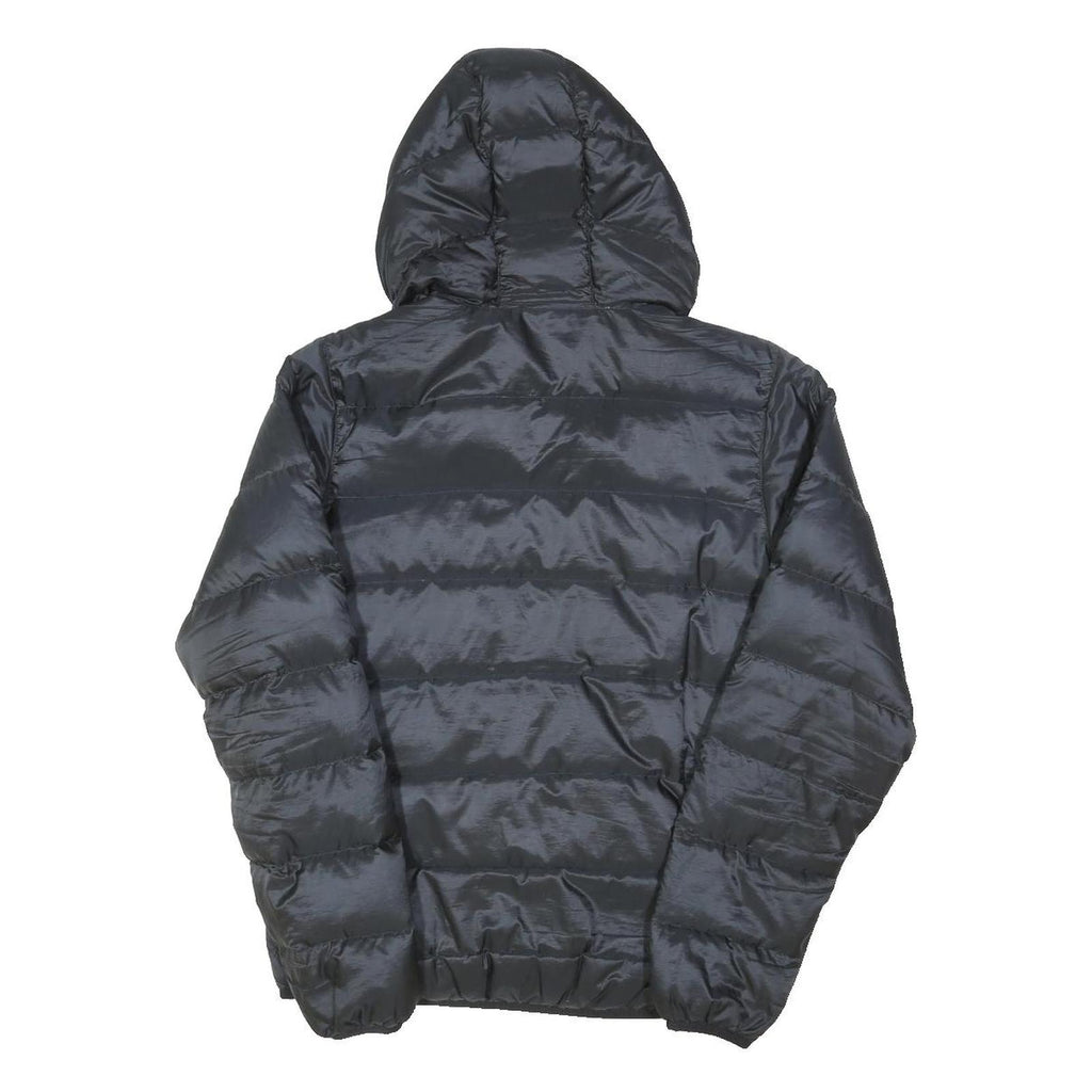 JACK WOLFSKIN Womens Black Down Hooded Jacket M Shiny Lightweight Puffer Warm