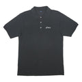 ASICS Mens Black Short Sleeve Plain Polo Shirt L Cotton Casual Sportswear