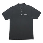 ASICS Mens Black Short Sleeve Plain Polo Shirt L Cotton Casual Sportswear