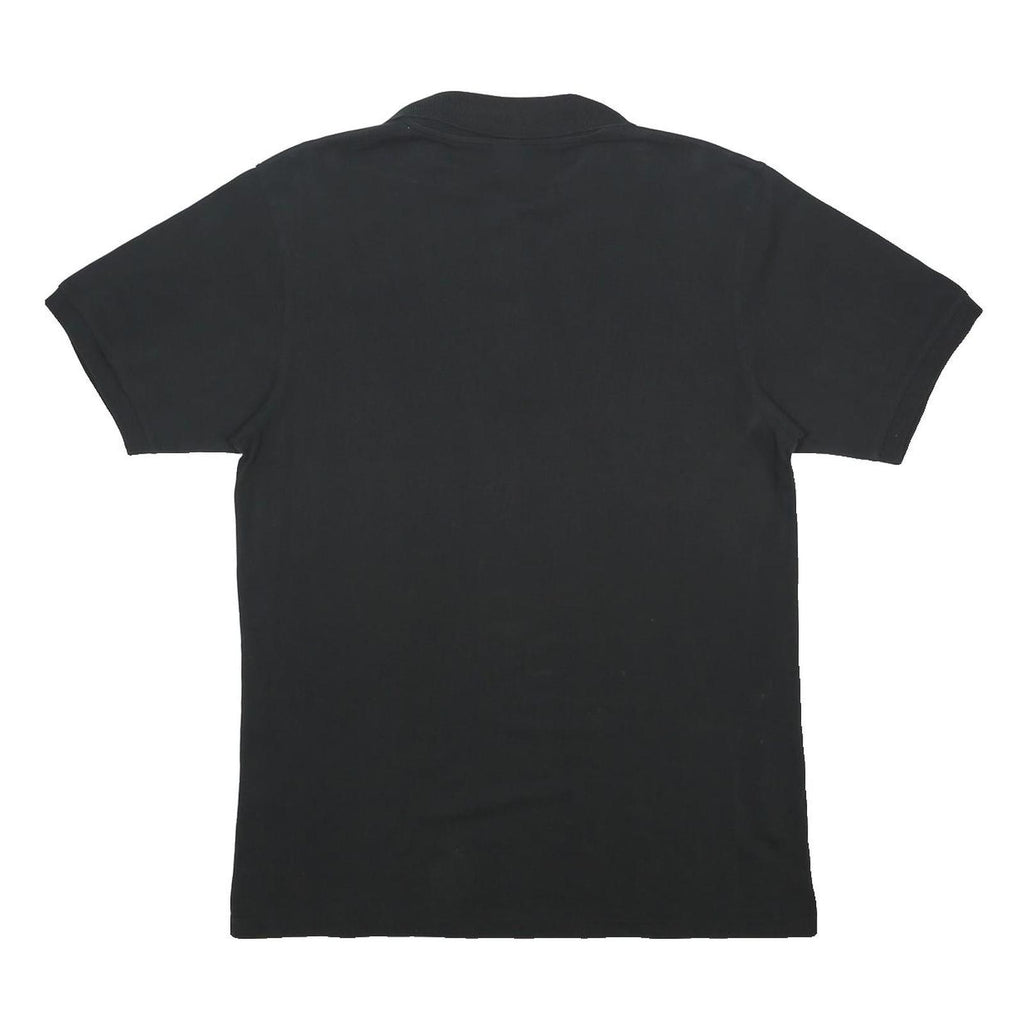 ASICS Mens Black Short Sleeve Plain Polo Shirt L Cotton Casual Sportswear