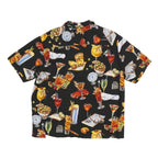KOLEKOLE Mens Black Cocktail Print Shirt XL Summer Holiday Casual
