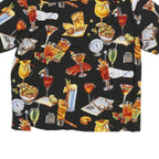 KOLEKOLE Mens Black Cocktail Print Shirt XL Summer Holiday Casual