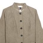 BOGNER Womens Beige Wool Blend Button Jacket XL Plain Classic Pre-Loved Layering