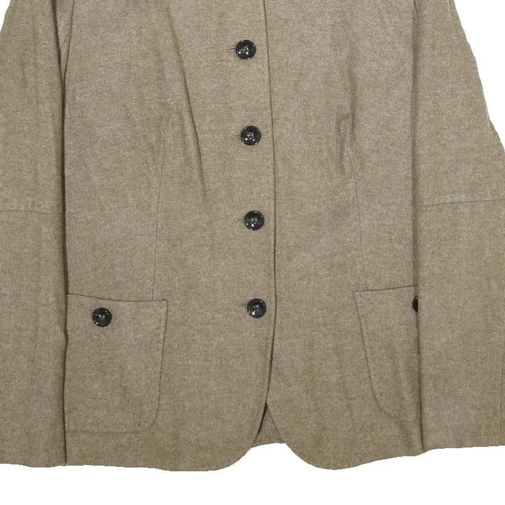 BOGNER Womens Beige Wool Blend Button Jacket XL Plain Classic Pre-Loved Layering