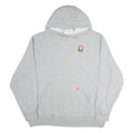 CARHARTT Mens Grey Small Logo Pullover Hoodie 2XL Cotton Casual Sweater