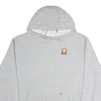 CARHARTT Mens Grey Small Logo Pullover Hoodie 2XL Cotton Casual Sweater