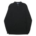 POLO RALPH LAUREN Mens Black Long Sleeve Plain M Cotton Blend Polo Shirt Classic