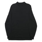 POLO RALPH LAUREN Mens Black Long Sleeve Plain M Cotton Blend Polo Shirt Classic