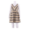 J.CREW Womens Skater Dress Gold Striped Sleeveless Short S