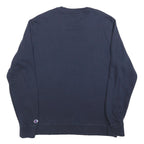 CHAMPION Mens Navy Blue Sweatshirt Crew Neck L Cotton Blend Pullover Logo