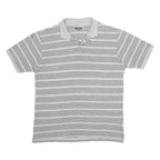 KAPPA Mens Grey & Black Striped Short Sleeve Polo Shirt XL Cotton Blend Casual