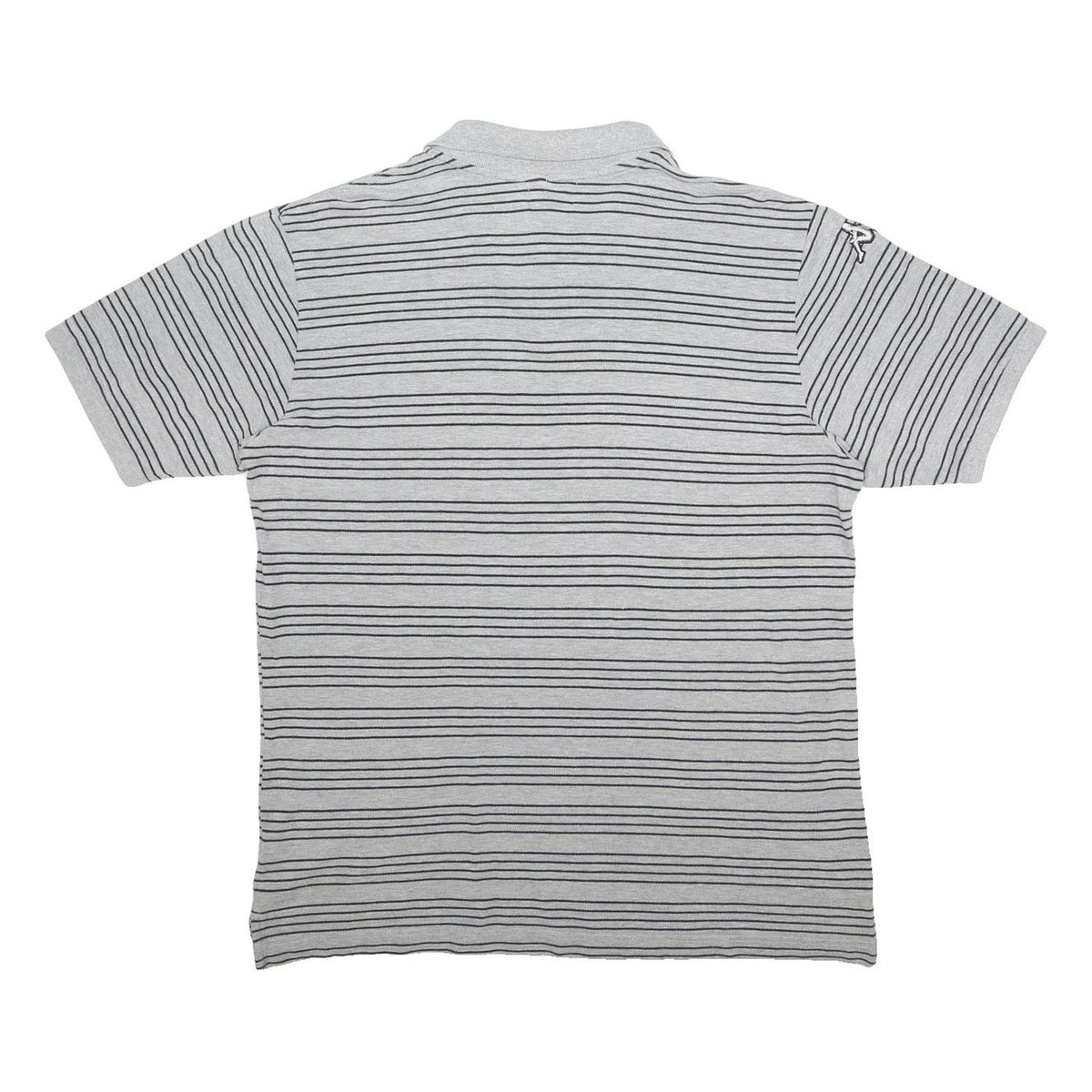 KAPPA Mens Grey & Black Striped Short Sleeve Polo Shirt XL Cotton Blend Casual