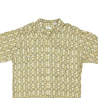 PIERRE CARDIN Mens Beige Pattern Rayon Shirt M Vintage Style Comfort