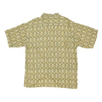 PIERRE CARDIN Mens Beige Pattern Rayon Shirt M Vintage Style Comfort