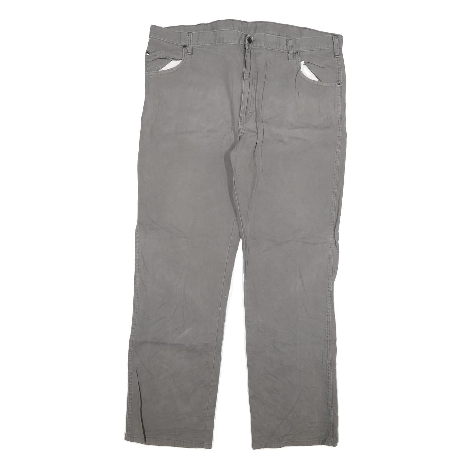 DICKIES Mens Grey Regular Fit Straight Cotton Blend Jeans W40 L32 Workwear Style