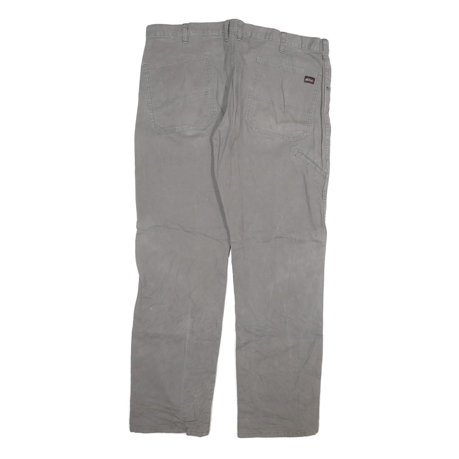 DICKIES Mens Grey Regular Fit Straight Cotton Blend Jeans W40 L32 Workwear Style