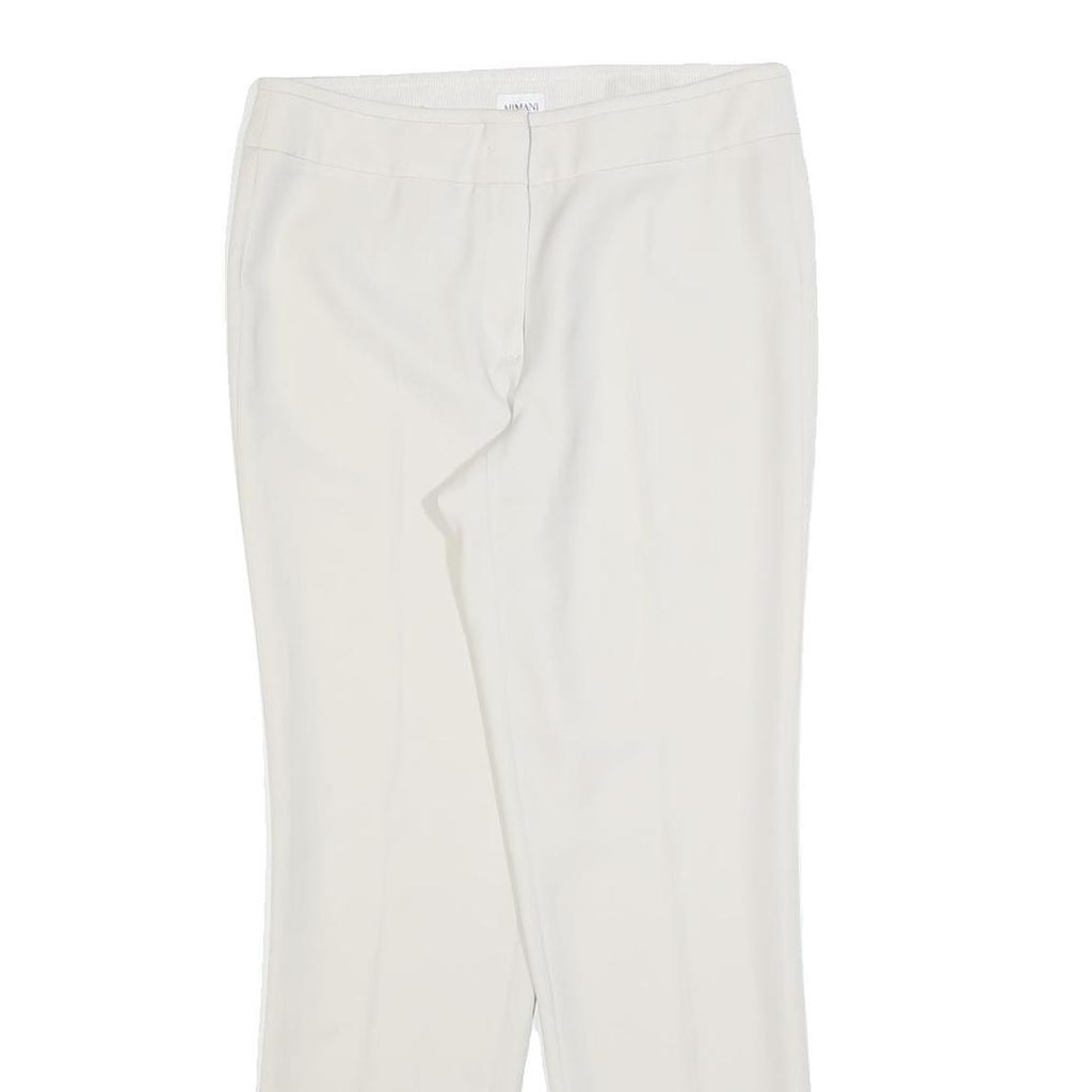 ARMANI COLLEZIONI Womens White Slim Straight Trousers Zip W30 L30 Tailored